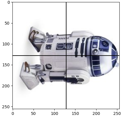 Image de R2D2 avec les sous-image reassemblées