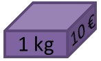 Objet de poids 1 kg et valeur 10 euro