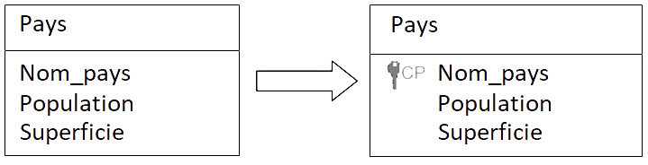 L'entité-type Pays représentée par une relation